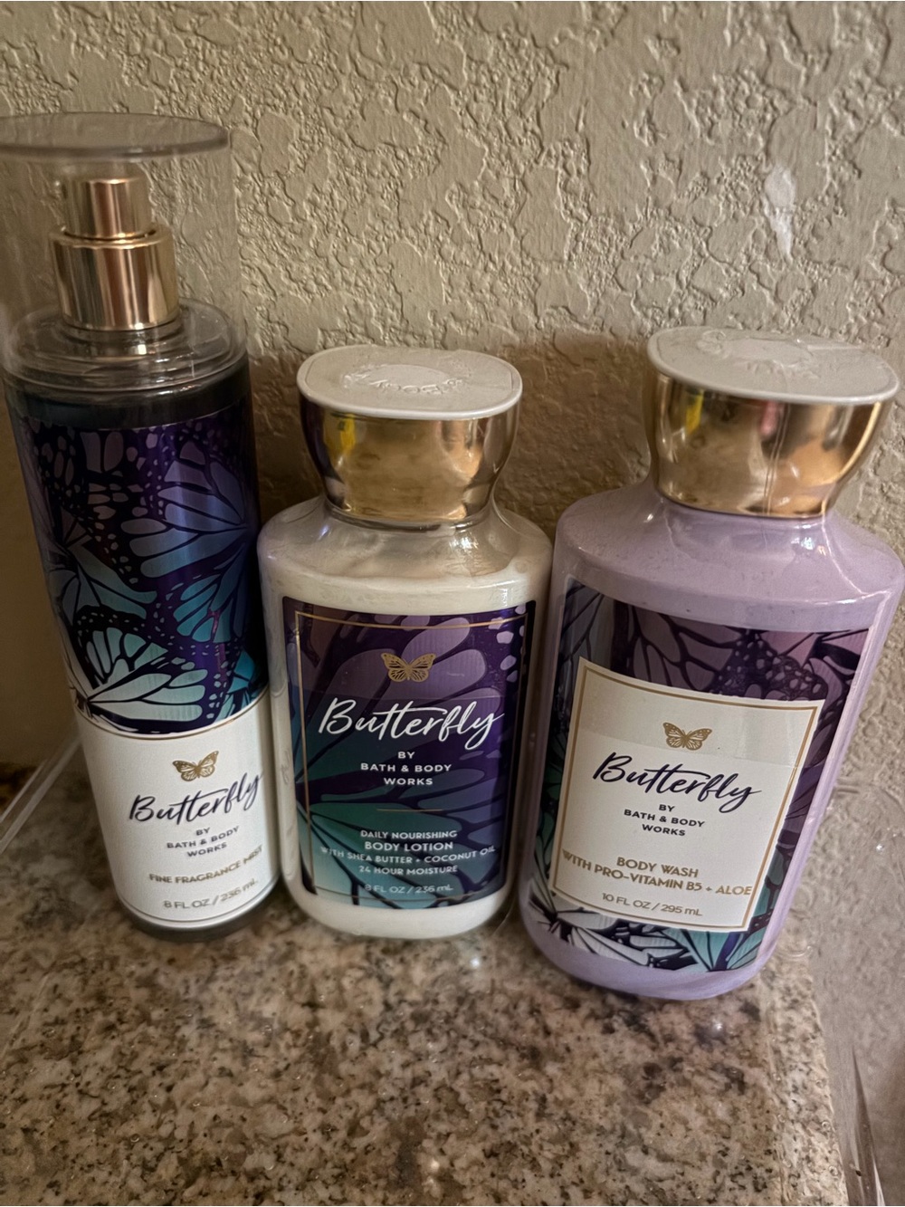 New Bath & Body Works Butterfly Body Care Set - lotion, body spray, & body wash